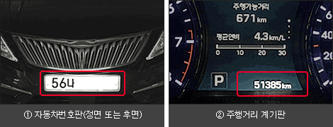 ÀÚµ¿Â÷¹øÈ£ÆÇ(Á¤¸é ¶Ç´Â Èĸé), ÁÖÇà°Å¸® °è±âÆÇ